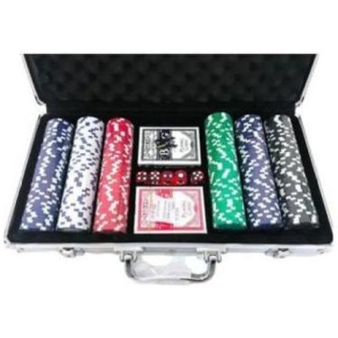 Imagem de Maleta Poker 300 Fichas + Embaralhador  - Kadê