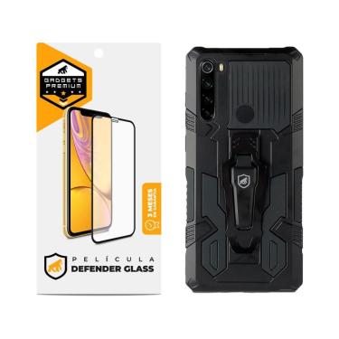 Imagem de Kit Capa case capinha Clip e Película Defender Glass Xiaomi Redmi Note 8 - Gshield
