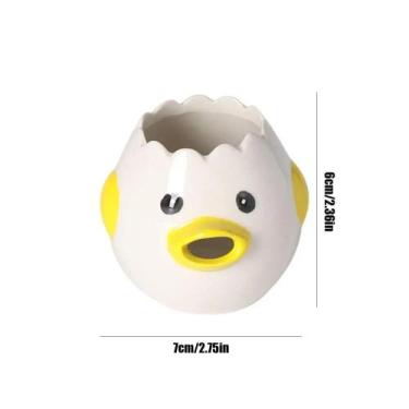 Imagem de Separador De Gema E Clara Ovo Em Cerâmica Cor Branco com Amarelo - Are