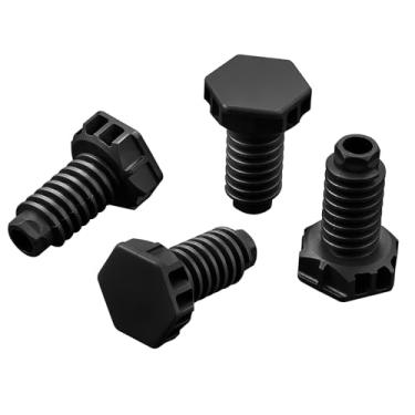 Imagem de Atgestore 216396900 Substituição de perna de nivelamento para peças de geladeira Frigidaire pés niveladores ajustáveis almofadas de borracha para perna 4 peças