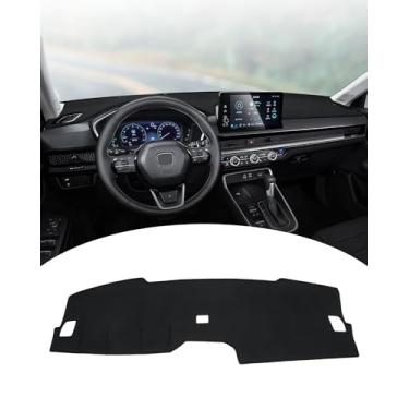 Imagem de FIILINES Capa de painel para Honda CR-V CRV 2023-2025, capa de tapete de painel 2023 2024 acessórios CRV para-sol protetor de malha antiderrapante sem brilho preto (sem Hud)