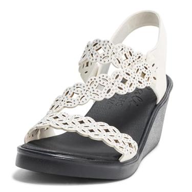Imagem de Skechers Sandália feminina Rumble on-Sassier DayZ Wedge, Branco, 11 Wide