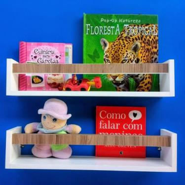 Imagem de Kit 2 Nichos Para Organizar Livros De Bebê Prateleira Revisteiro De Pa