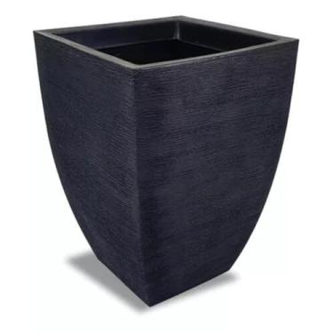 Imagem de Vaso Planta Grande Polietileno Quadrado Decorativo Luxo Casa (Preto)
