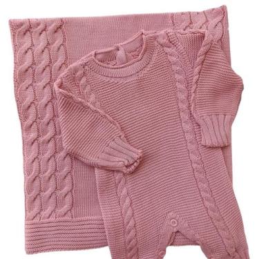 Imagem de Saida maternidade 2 pçs em tricot modelo trança - ACONCHEGO EFFRONTE, 