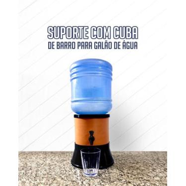 Imagem de Suporte com cuba de barro para galão de água preto Micromax