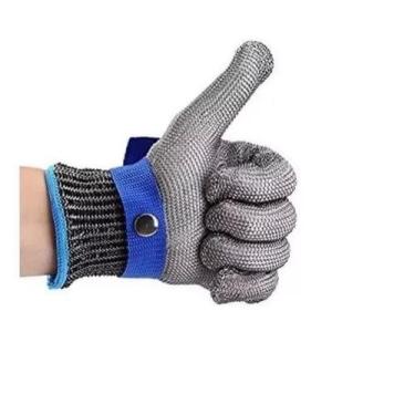 Imagem de Luva De Fios Aço TAMANHO P Açougueiro E Pescador e resistente À Prova 