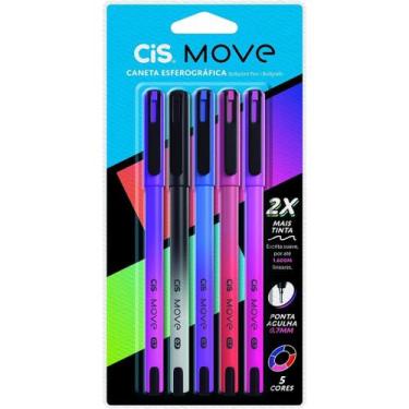 Imagem de Caneta Esferografica Cis Move 0,7mm Blister C/5 Unid