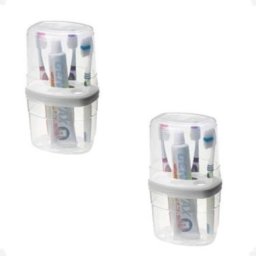 Imagem de Kit 2 Porta Escovas e Pasta de Dente Organizador Multiuso - Nitron