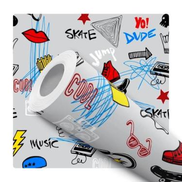 Imagem de Papel de Parede Auto Colante Tijolinhos de Gesso Mosaico Elegante Mode