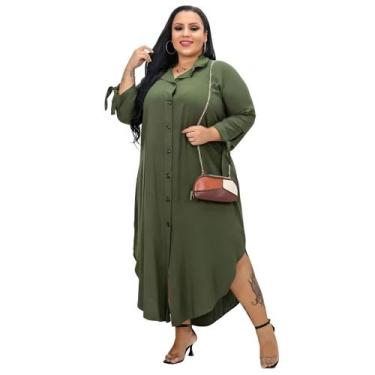 Imagem de Chamise Longo Plus Size - ZIEM, Verde militar, G1 (48/50/52)