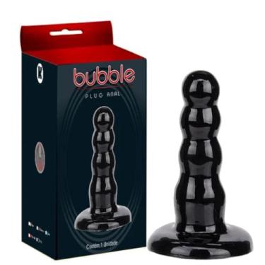 Imagem de Plug Anal Sem Vibro12,5 cm x 3 cm 4 Gomos Suaves Brinquedo Erótico Estimulador Anal Prazer Satisfação [PRETO]