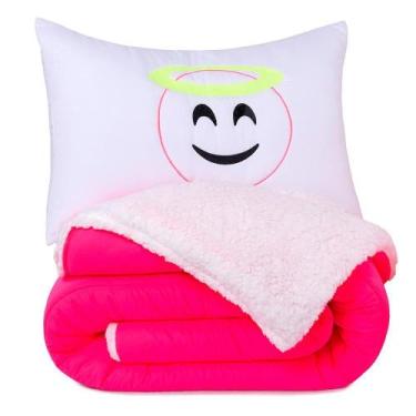 Imagem de Coberdrom Edredom Solteiro Fluorescente Porta Bordado - Pink - Casa Sh