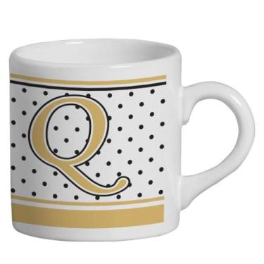 Imagem de Caneca Small Alfabeto Poá Branco 180ml - Cerâmica Regina