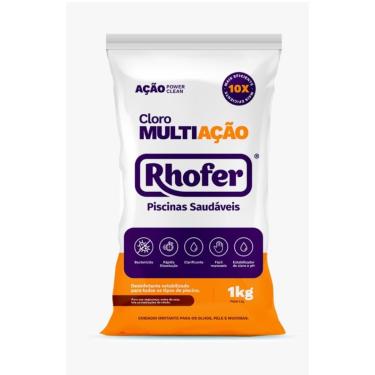 Imagem de Kit 2 pacotes Cloro Para Piscina Rhofer Pacote 1kg ou 500g – Cloro Ativo em Pó Para Todos os Tipos de Piscina 35% até 60 (2 Multiação 1Kg)