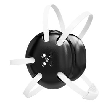 Imagem de Great Call Athletics Protetor Auricular Para Cabeça De Luta Livre Clássica Juvenil, Adulta, Ajustável Signature (Preto Com Tiras Brancas)