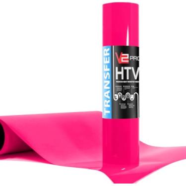 Imagem de VVIViD V2 Powerplay filme de vinil de transferência de calor linha premium HTV 3 pés por 1 metro rolo, Hot Pink, 3ft x 1ft, 1