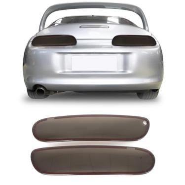 Imagem de CHEAYAR Capa de luzes traseiras de carro compatível com Toyota Supra 1993-2002, capa de luz traseira fumada para farol traseiro, acessórios de moldura de guarnição da tampa da lâmpada traseira