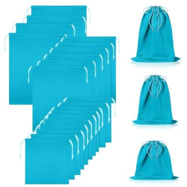 Imagem de Hillban 20 bolsas de brinquedo para adultos, bolsa de microfibra com cordão, bolsa de presente para adultos, organizador de cosméticos, bolsa dobrável multiuso para mulheres, homens, 3 tamanhos (azul