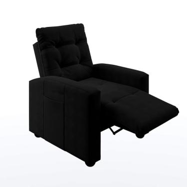 Imagem de Poltrona Reclinável Elétrica Titano Veludo Preta