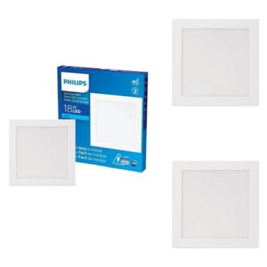 Imagem de 3 Luminária Led 18w Philips Sobrepor 6500k Luz Fria Bivolt