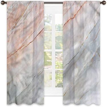 Imagem de Cortinas blecaute de mármore – Cortinas de quarto e sala de estar com isolamento térmico, economia de energia e redução de ruído, L 182 x C 182 cm