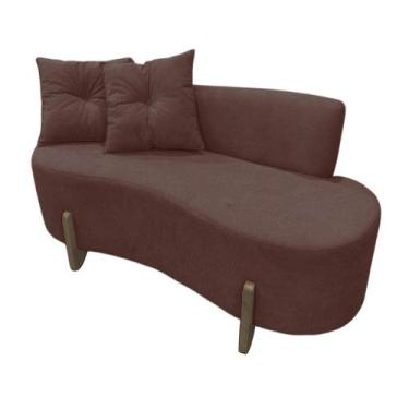 Imagem de Namoradeira Sofá Feijão Luna Orgânica Couro Marrom - Mazzero Decor