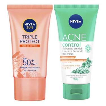 Imagem de NIVEA Kit  Protetor Solar Facial Sun Triple Protect Antiacne FPS50 40m