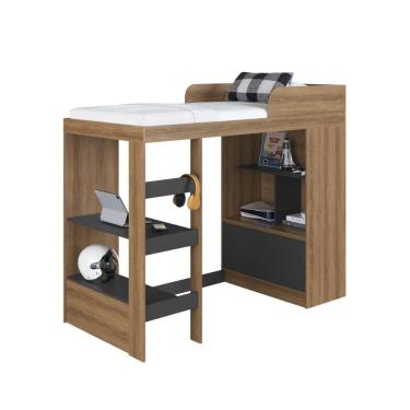 Imagem de  Cama Multifuncional Solteiro 1 Porta 3 Prateleiras CA6080 78x188cm - Art In Móveis