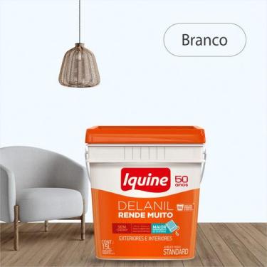 Imagem de Tinta Fosco Aveludada Branco Neve Delanil 18l Iquine  Rende até 500m²,