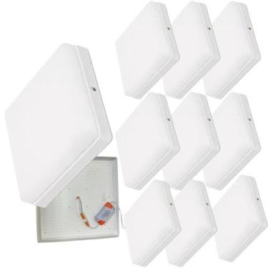 Imagem de Kit 10 Plafon Led Borda Infinita 50w Sobrepor Quadrado 30cmx30cm Bivol
