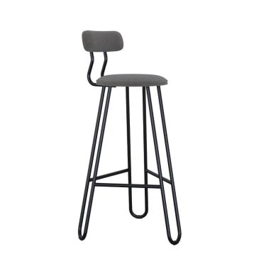 Imagem de Conjunto 4 Banquetas Alta Ginger Com Encosto Fendi Cinza City