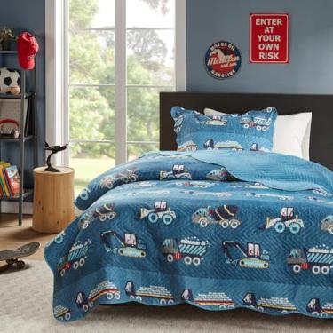 Imagem de Kit Colcha Dupla Face Infantil Solteiro Personagens Menino & Menina 2 Peças (Caminhão)