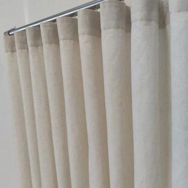 Imagem de Cortina Gase De Linho Com Forro Blackout 5,00x4,35 Janela Porta Quarto