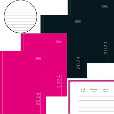 Imagem de Agenda 2024 costurada 10 un Pepper M4 Planejamento Tilibra, Rosa e Pre