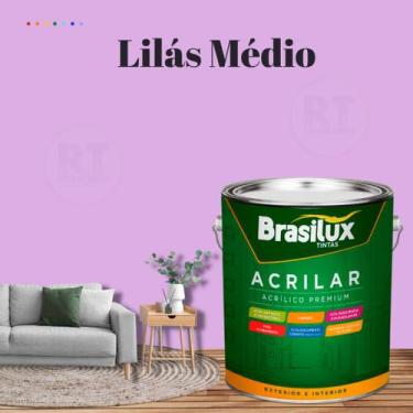 Imagem de Tinta De Parede Brasilux Acrilar Cor Roxo Fosca Lavável Antimofo Premi