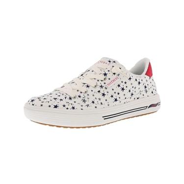 Imagem de Skechers Tênis de caminhada feminino Arch Fit Arcade - Born Free, Branco/azul marinho/vermelho, 35