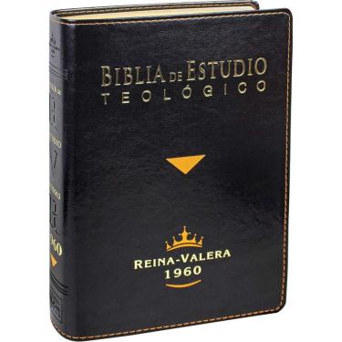 Imagem de Bíblia de estudo UBS Reina Valera 1960 Teológica em couro preto