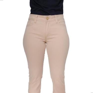 Imagem de Calça Feminina Capri de Sarja Cintura Média Confortável e Estilosa - D