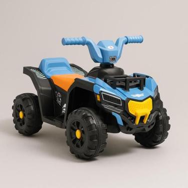 Imagem de Quadriciclo Elétrico Infantil 6V Azul com Bateria Recarregável Rodas G