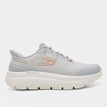 Imagem de Tênis Skechers Go Walk Max Cushioning Hyper Feminino, Cinza, Branco, 3