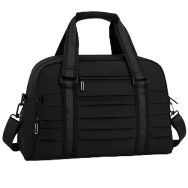 Imagem de Bolsa Mala Esportiva Academia Viagem Fitness Feminina Masculina Grande Capacidade Impermeável com Alça Transversal Ombro Treino Casual (Preto)