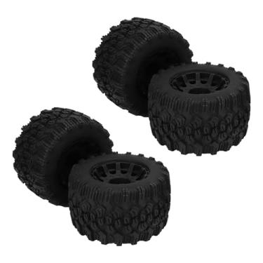 Imagem de RiToEasysports 4pcs RC Pneus, Controle Remoto Caminhão Pneu 1:10 Escala Off Road RC Pneus Preto Borracha Plástico Concavoconvexa Textura Com 12mm Hex para Arrma Redcat HPI HSP