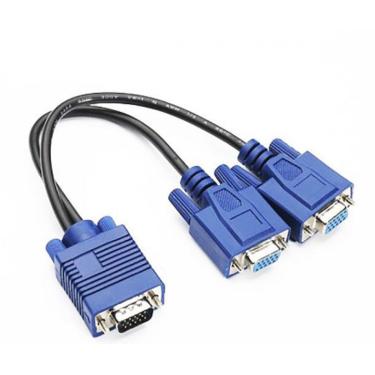 Imagem de Cabo Vga Tipo Y Db15 Macho X 2 Db15 Femea 30Cm
