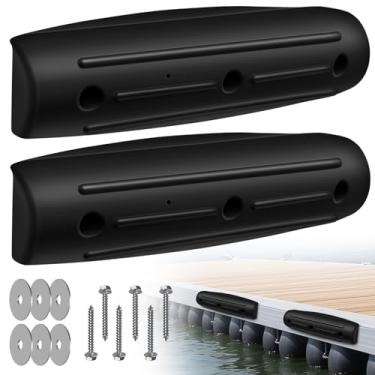 Imagem de FBULWSEC Para-choque de doca, pára-choques de doca de barco protetor lateral para para-lamas marinhos de borda reta - 2 unidades, preto