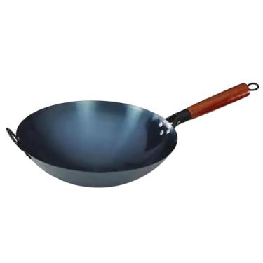 Imagem de FytStycale Wok Antiaderente, Frigideira Wok, Panelas de Cozimento, Frigideiras Antiaderentes, Wok Chinês, Wok de Ferro para Pão Frito, Panquecas, Sanduíches, Car, 30cm com orelhas