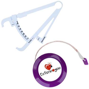 Imagem de Kit Avaliacao Fisica Medir Gordura Corporal Fita Metrica Imc Adipometr