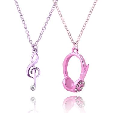 Imagem de Colar de fone de ouvido com notas musicais combinando para mulheres, homens, presentes de aniversário de Natal para amigas, irmãs, presente de amizade de longa distância para namorado, namorada, casal