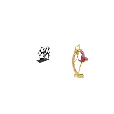 Imagem de Fenteer Porta-lenços de Papel em Resina com Formato de Pata de Cachorro, Bailarina. Decoração Elegante para Casa, Ideal para Café, Hotel, Escritório, Quarto O