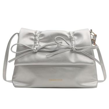 Imagem de Bolsa de ombro pequena bolsa tiracolo Y2k estética axila bolsa feminina, Prata, Medium, prata